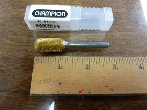 Champion sc-5 tn dc tin coated double cut carbide cylindrical radius end burr for sale