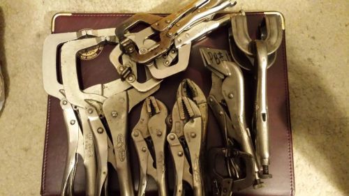 12 PETERSON DEWITT &amp; VISE-GRIP PLIERS C &amp; WELDING CLAMP LOT 10CR 11R 6SP 4SP