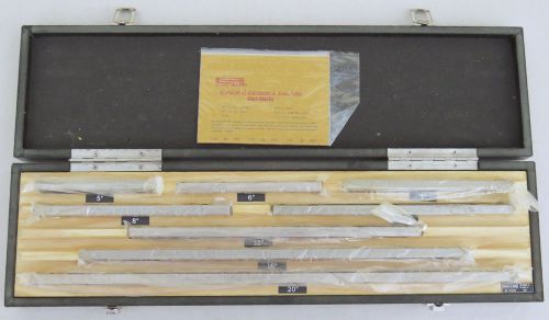 SPI 15-003-7 GRADE 0 RECTANGULAR GAGE BLOCK &amp; SPACER SET 8 PCS 5&#034; - 20&#034;  NIST