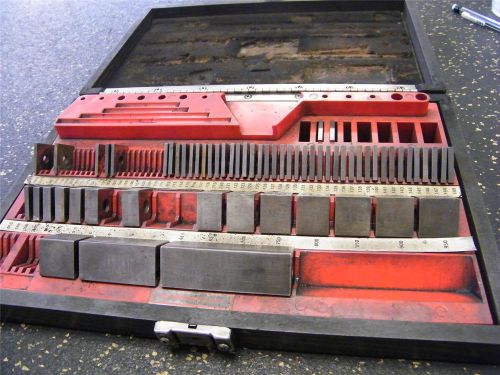 Starrett webber 63 pc square steel gage block incomplete set in case for sale