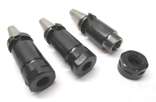 Nice! 3 kennametal tg100 collet chucks w/ cat40 shanks for sale