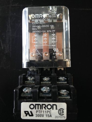 Omron Relay MJN3C-DC24 C/W Omron Relay Socket PTF11PC