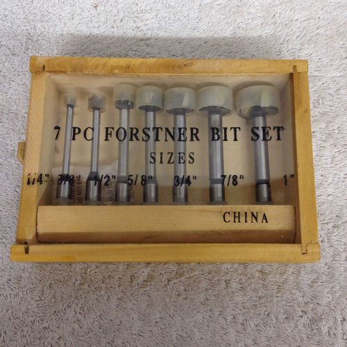 7 Piece Forstner Bit Set In Wooden Storage Box Preowned