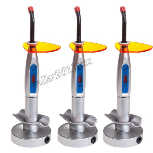 3pcs dentist dental tool wireless led curing lamp cure light 1500mw with holder for sale