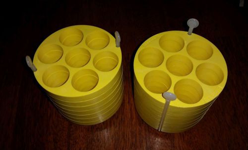 Lot of (14) Beckman 339158 Tube Slot Bucket Adapter 50mL w/ (2) 349947 Pads