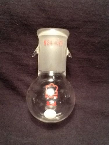 Kontes 50ml round bottom flask with hooks 24/40 for sale