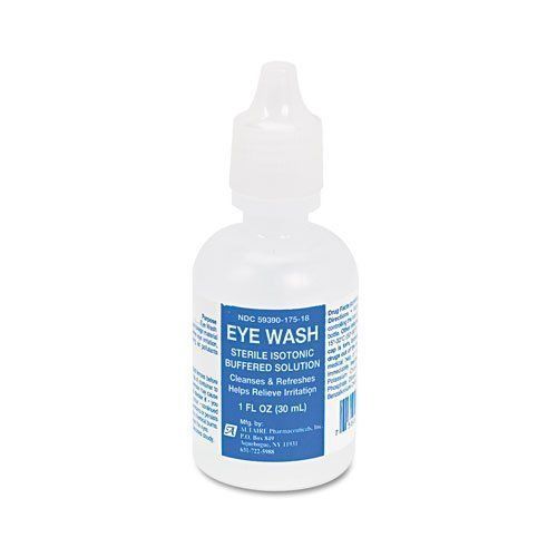First Aid Only Eyewash Saline Solution, 1 oz. Bottle, EA - FAO6011