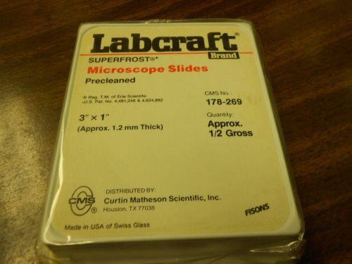 Labcraft Superfrost Microscope Slides Precleaned 178-269 3&#034;x1&#034; 1/2 Gross NIB