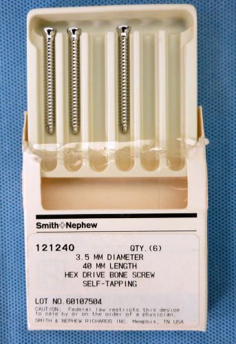 Smith &amp; nephew 121240 hex drive bone screw, self-tapping 3.5mm diameter x 40mm for sale