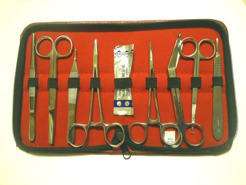 9 PCS MINOR SURGERY MULTI PURPOSE TOOL KIT INSTRUMENTS FORCEP STAINLESS NEW