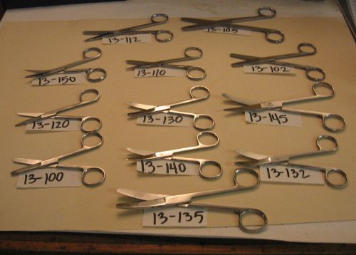 Operating scissor curved and straight set of 12 (p) for sale
