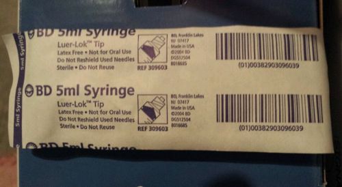 Bd 5ml syringe, luer-lok tip, latex free for sale