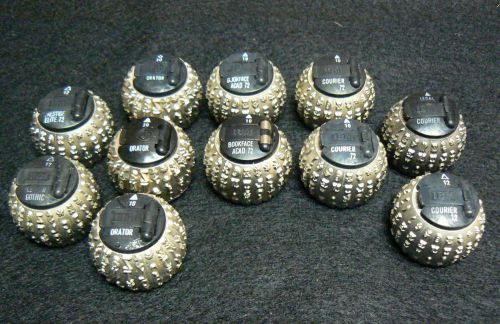 11 IBM Selectric Typewriter Element Balls Orator Bookface Courier Prestige Gothi