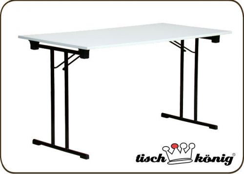 Klapptisch mit T-Gestell schwarz, Platte 25 mm, Grosse 60 x 136 cm, Grau o. Weiss