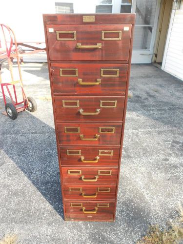 VINTAGE INDUSTRIAL ALL STEEL FILE CARD CABINET 8 DRAWER MACHINE AGE STEAMPUNK