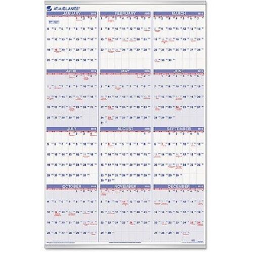 At-a-glance recycled yearly wall calendar, 24&#034; x 36&#034;, 2015 for sale