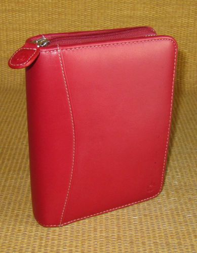 Pocket 1&#034; rings | red nappa leather franklin covey zip planner/binder for sale