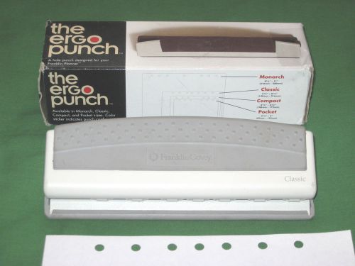 CLASSIC ~ Ergonomic ~ 7 HOLE PAPER PUNCH ~ Franklin Covey Planner ERGO Metal 570