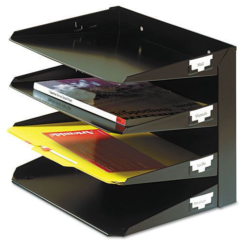 MMF STEELMASTER Multi-Tier Horizontal Letter Organizer Steel Black - MMF264R4HBK