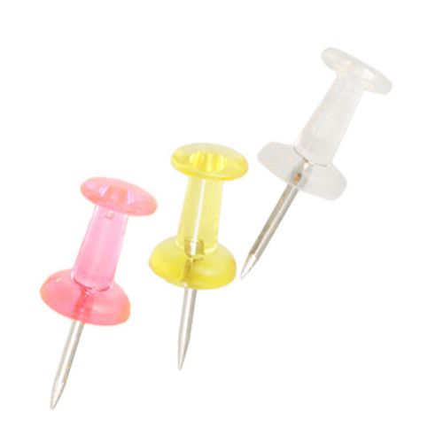 50 pcs Home 5 Colors Plastic Top Stationery Map Push Pins Tacks