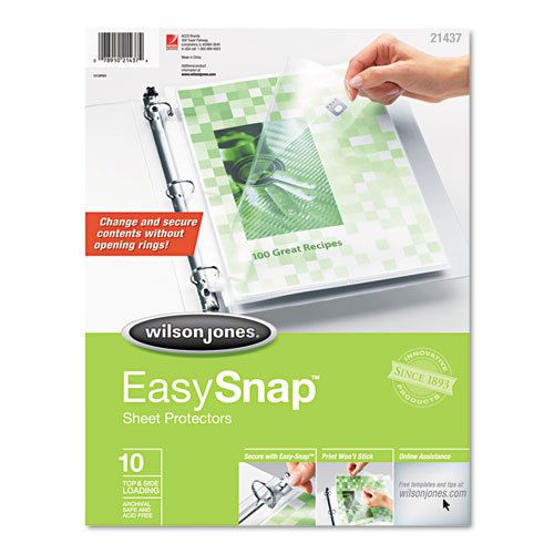 Easysnap Sheet Protector, 10/Pack