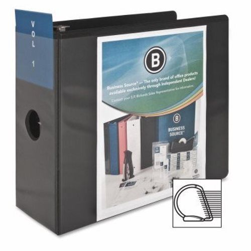 Business Source D-Ring View Binder, 5&#034; Capacity, 11x8-1/2&#034;, Black (BSN28451)