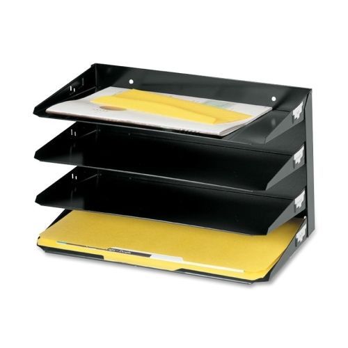 Steelmaster Multi-Tier Horizontal Legal Organizers, Four Tier, Steel, Black