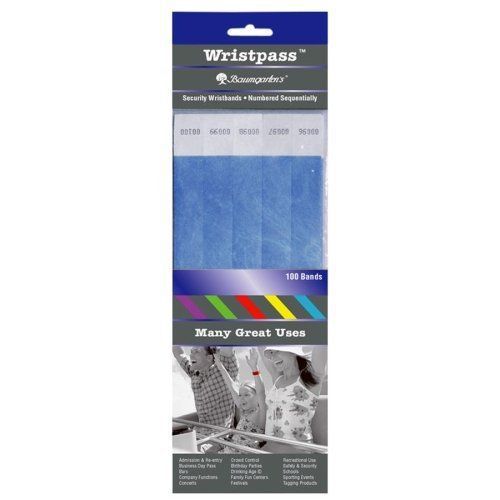 Baumgartens Wristpass Dupont Tyvek Security Wrist Band - 10&#034; Height X (bau85030)