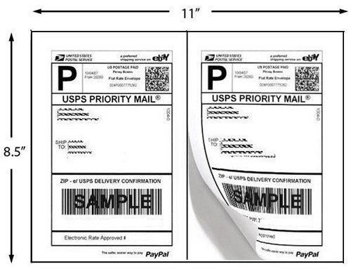 8000 quality self adhesive shipping labels 2 labels per sheet for usps paypal for sale
