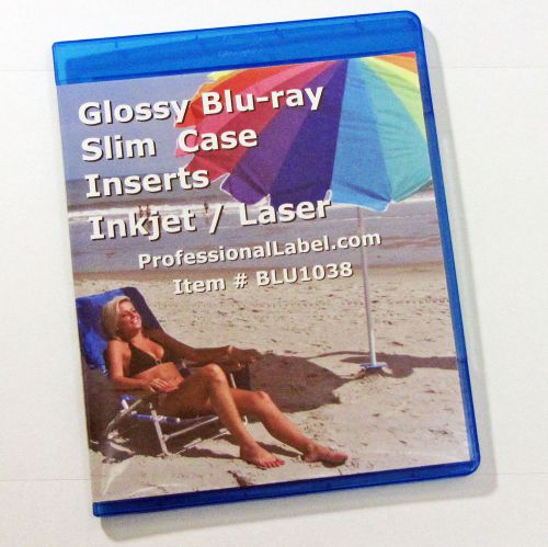 Glossy blu-ray slim case insert covers wraps 100 sheets laser or inkjets blu1083 for sale