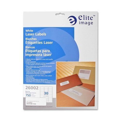 Elite image mailing laser label - 1&#034; width x 2.62&#034; length - 750 / (eli26002) for sale