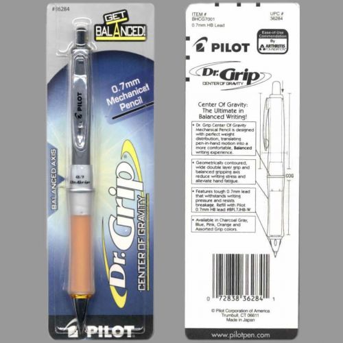 NEW SEALED PILOT DR. GRIP CENTER OF GRAVITY PENCIL ORANGE 0.7mm 36284