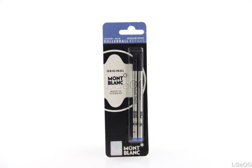 Mont Blanc 15159 Refills Rollerball Medium Point Blue Pack of 2