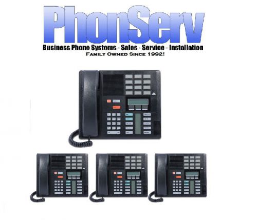 Lot of 4 Nortel Norstar Meridian M7310 Phones Refurbished Phone NT8B20 Black