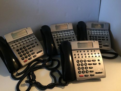 Lot of (4) NEC DTerm 80 DTH-16D-2 (BK) TEL Display Digital Telephones