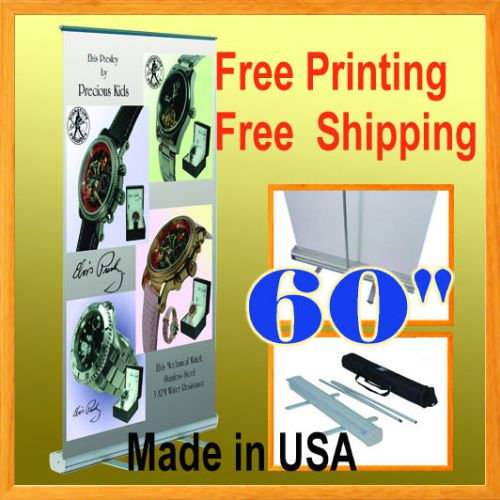 59&#034; wide retractable free graphic printing  banner stand trade show roll up for sale