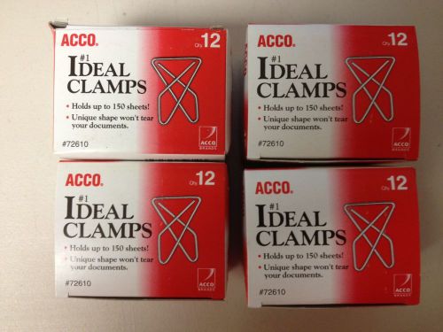 4 new boxes acco #1 ideal clamps steel wire 12/box mpn #72610 48 total free ship for sale