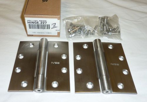 2 Ives 3PB1 4.5&#034; x 4&#034; 630 Plain Bearing Mortise Butt Hinges SATIN STAINLESS NEW!