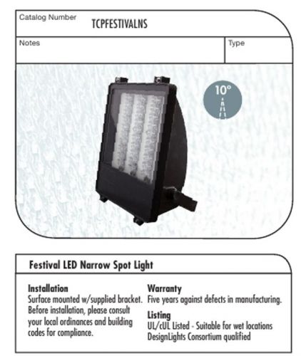 TCP 45 WATT LED NARROW SPOT LIGHT- 50,000 HOUR - 2600 LUMENS - CLOSEOUT PRICING!