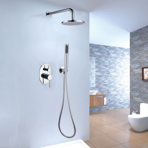 Modern 3 Part Rain Shower &amp; Hand Shower Chrome Brass Shower System Free Shipping