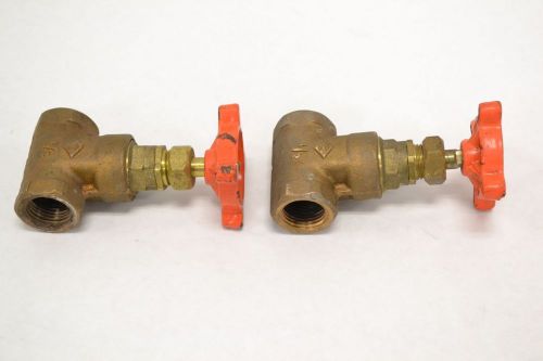 Lot 2 stockham b-128 bronze gate valve size 1/2in npt 200cwp 125s b269272 for sale