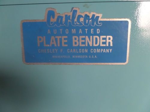 *CARLSON PLATE BENDER* 22 3/4 CUT OFF