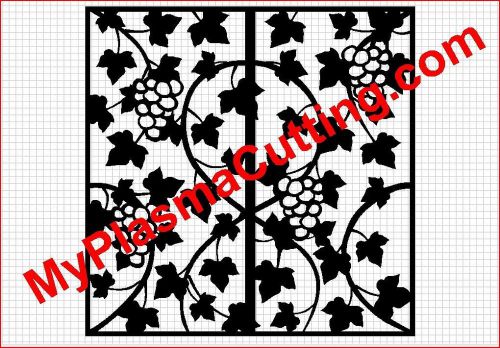 Grapes w/ leaves pattern #1 cnc plasma ready .dxf clip art by fnfab for sale