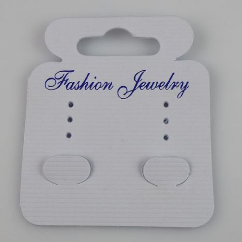50PCS White Plastic Necklace Bracelet Dangle Earring Stud Display Hanging Card