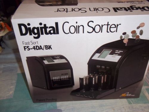 Royal Sovereign FS-4DA/BK Four Row Digital Coin Sorter  In Box