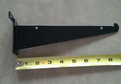 SLATWALL SHELF BRACKETS W/ FRONT LIP, 8&#034;, BLACK, QTY 24