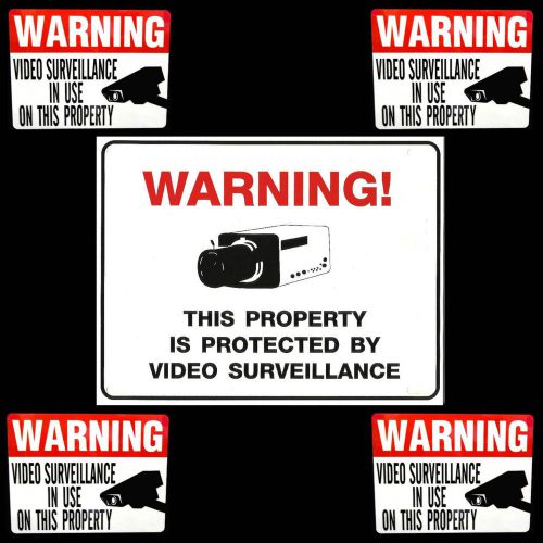 HOME SECURITY SPY CCTV VIDEO CAMERAS IN USE WARNING SIGN+WINDOW DOOR STICKER LOT