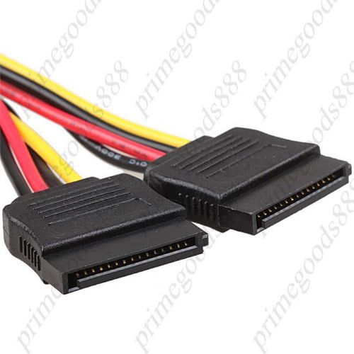 2 15 Pin Female Serial ATA SATA to 4 Pin Male Power Adapter Cord Extension Conve