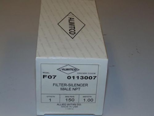 ALWITCO FILTER SILENCER MALE NPT F07 BRAND NEW IN BOX (C3-S2-22E)