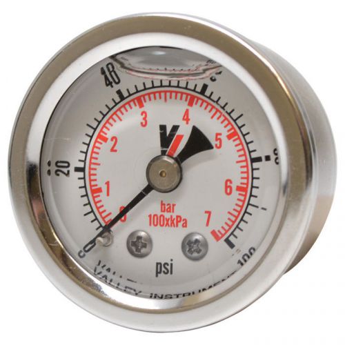 Valley grade a back mount 1 1/2in glycerin filled gauge-0-100 psi #0240gxb100 for sale